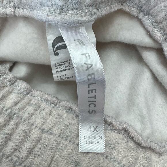 Fabletics Joggers Womens Plus Size 4X Gray Pink Drawstring Elasticated Sweatpant - Picture 4 of 5